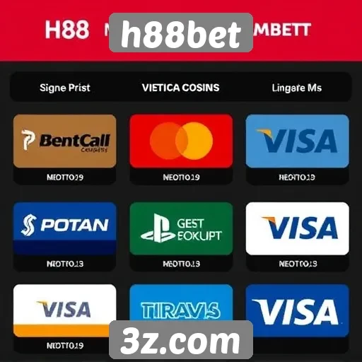 Métodos de pagamento disponíveis na h88bet
